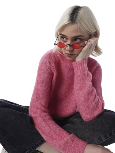 ONLY Women's Solid Regular Fit Pink Sweater