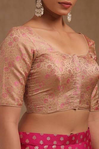 Soch Womens Beige Tussar Floral Print Padded Blouse