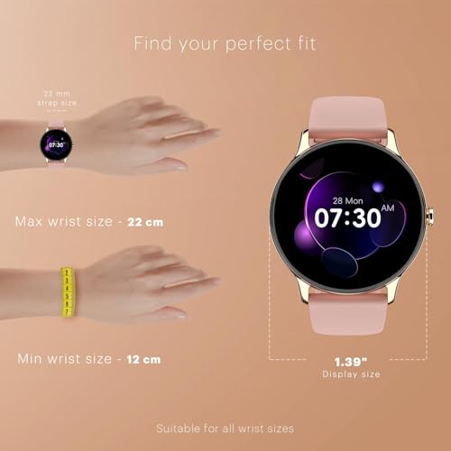 Noise Twist Go Smart Watch 1.39" Display, TruSyncᵀᴹ BT Calling, Glossy Metal Finish, 150+ Watch Faces, IP68, Sleep Tracking, 100+ Sports Modes, Smart Watch for Men and Women (Midnight Gold)