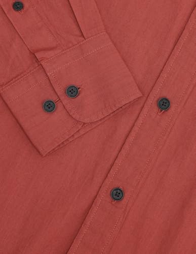 U.S. POLO ASSN. Mens Solid Poplin Full Sleeve Shirts (USSHTO3004_Rust_XL)
