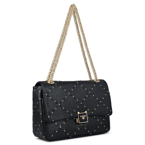Da Milano Leather Shoulder Bag for Women - Black