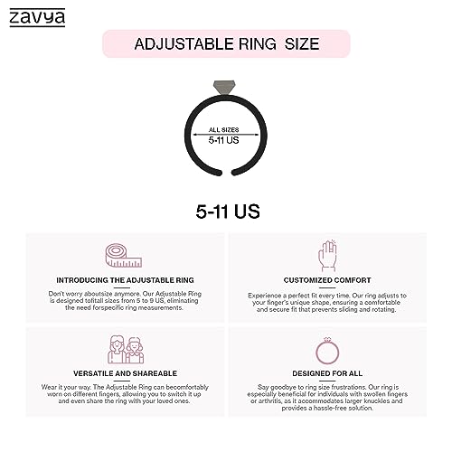 ZAVYA 925 Silver My Eternal Vow Gold Plated Ring (Adjustable) | Gift for her, Gifts for Women & Girls | With Certificate of Authenticity and 925 Stamp