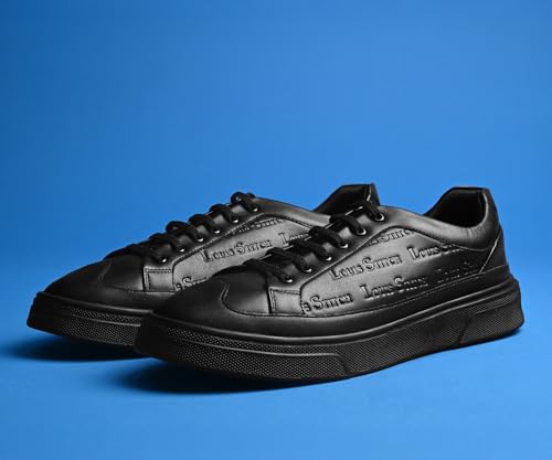 LOUIS STITCH Egyptian Black Shoes for Men | Lightweight Shoes | Comfortable & Durable All-Day Sneaker| LSP-SNK-LSEMJB| UK-10