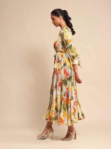 Ritu Kumar Blue Floral Print Dress