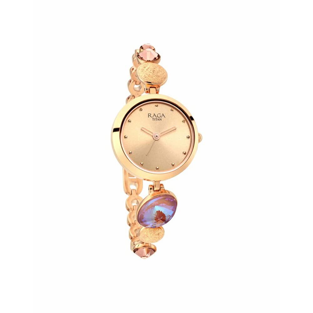 Titan Women Metal Raga Mots of Joy Analog Rose Gold Dial Watch-Np2606Wm08/Np2606Wm08, Band Color-Rose Gold