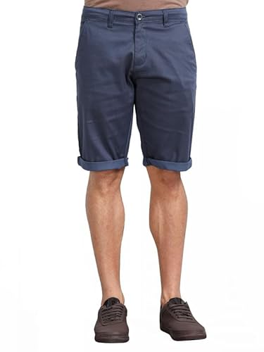 BEEVEE Men’s Casual Navy Printed Cotton Lycra Shorts | Mid Rise, Knee Length, 4 Pockets, Drawstring Closure, Regular Fit