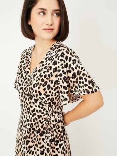 Max Women's Cotton Blend Classic Midi Dress (SR3311_Ivory