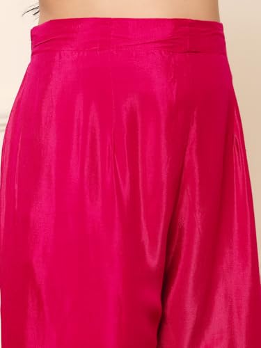 Varanga Women Purple And Pink Thread And Gotta Work Straight Kurta With Trousers And Dupatta