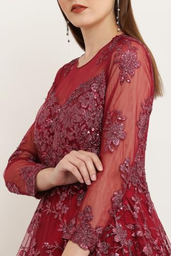 Arshad Couture Shimmering Maroon Gown