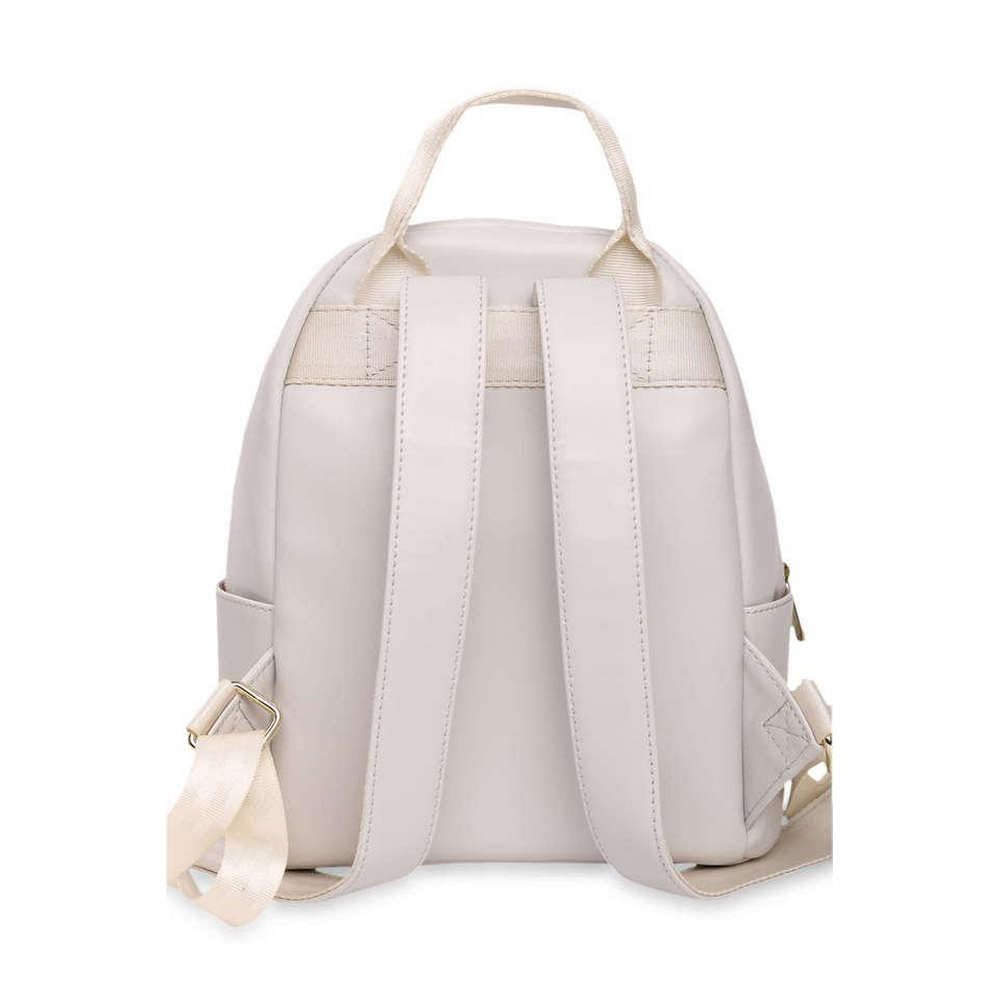 Caprese Zipper Kyle Faux Leather Women's Casual Wear Backpack (Grey, Small)