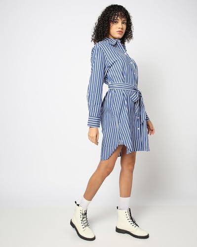 GAP Women's Cotton Shirt Mini Casual Dress (442531452_Blue