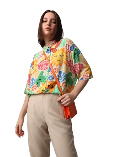 ONLY Women Printed Regular Fit Casual Multicolor Spread Collar Shirt