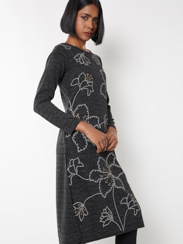 Max Women's Acrylic Regular Kurta (AKWKWI25GR_Grey