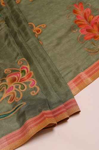 Soch Womens Off White Brocade Ethnic Motifs Suit Set With Cutdana