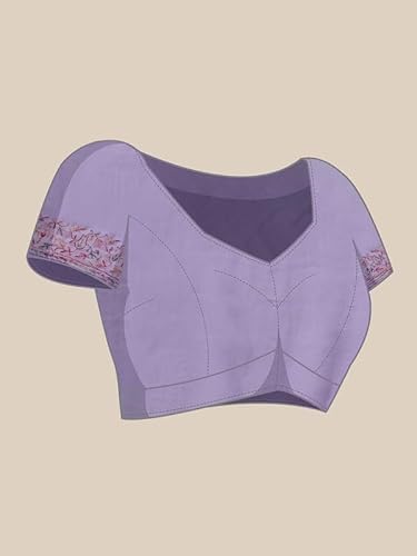 Ada Hand Embroidered Lucknowi Chikankari Georgette Saree for Women with Unstitched Blouse Piece A311384 Lavender