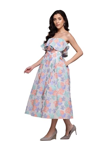 Label RITU KUMAR Multi Eloise Off-Shoulder Long Dress Multicolour