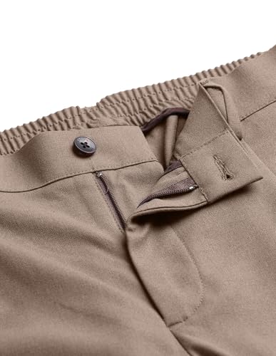 Arrow Newyork Men's Pleated Front Regular Fit Trousers (ANAKTR2334_Dark Brown_34)