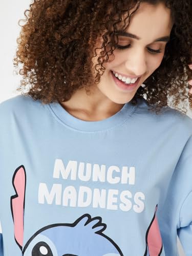 Max Women's Cotton Casual Chemise (CLD1403_Blue_XXL)