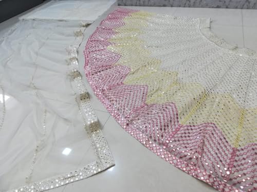 Kuber Enterprise Women's Faux Georgette Embroidery Bridal Lehenga Choli with Net Dupatta |Bridal Wedding Lehenga Choli for women