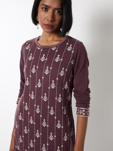 Max Women's Acrylic Regular Kurta (BBWKWI25EN_Violet