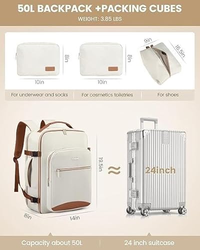 Jemvih Large Travel Backpack Carry Bag for Men & Women – Multi-Compartment Luggage Bag with Shoe Compartment, Laptop Sleeve & Bottle Holder,Travel Bag for Office, Gym & Trips