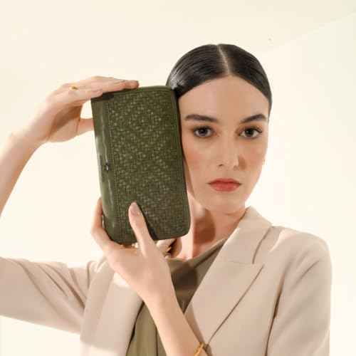 KOMPANERO Genuine Leather Women's Wallet (C-14158-SAGE)