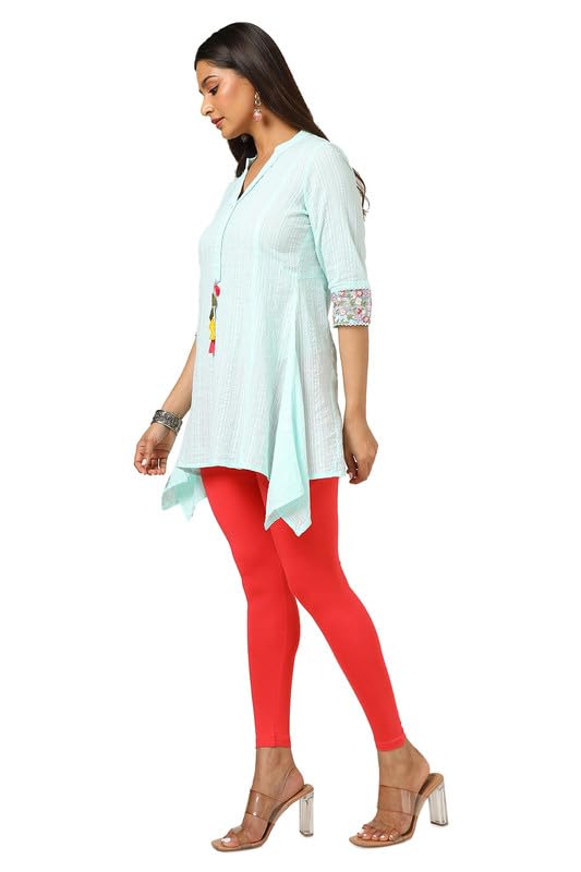 Soch Womens Peach Cotton Blend Solid Leggings