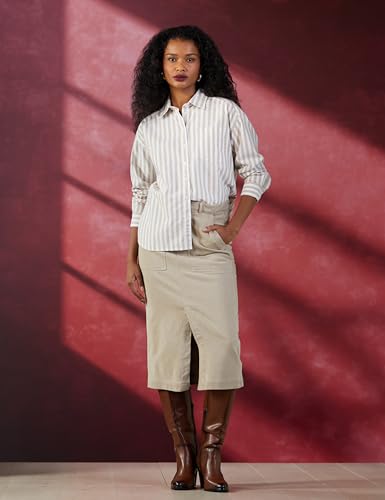 Pure Cotton Striped Oversized Shirt