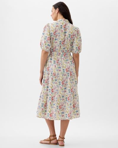 GAP Women's Cotton Classic Below The Knee Casual Dress (442528448_Multi Multicolour