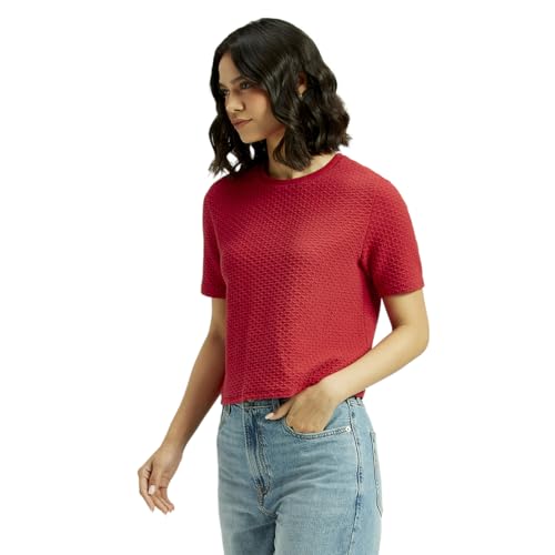 Levi's Women's Regular Fit T-Shirt (000C2-0011_Red