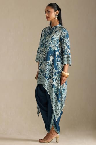 Soch Women's Viscose Kurta Set (RSD-FWS5KS10818_Teal Blue
