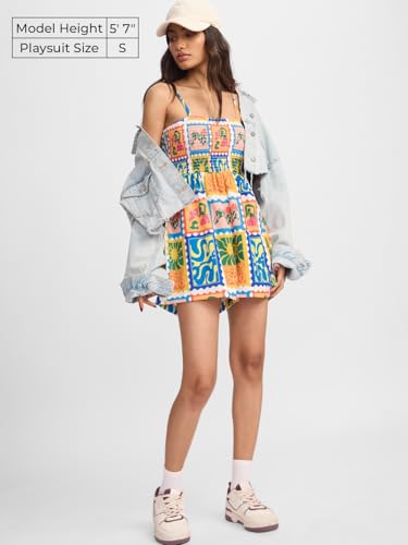 The Souled Store Havana Women and Girls Sleeveless Square Neck Cotton Mini Jumpsuits