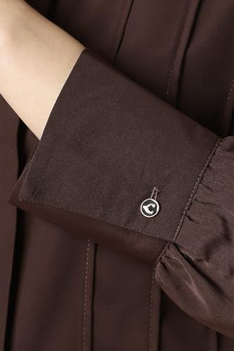 Women Brown Solid Long Sleeves Shirt