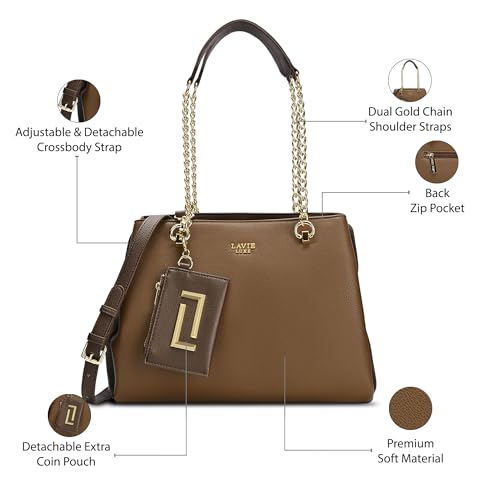 Lavie Luxe Women's Duo Ashley Satchel Bag | Satchel Handbag For Work | Ladies Purse | Stylish Shoulder Bag | Gift For Women