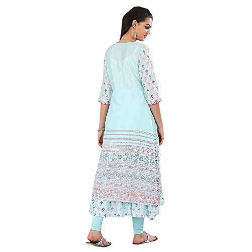 Aurelia Women's Pleated Salwar Suit Set (18AUD10024-100417_Blue_X-Small)