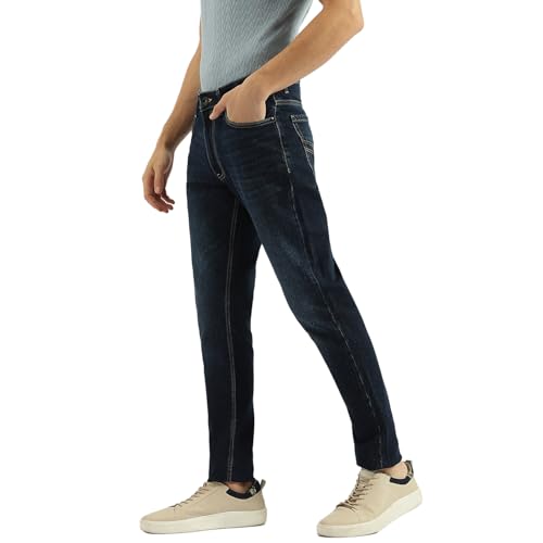 United Colors of Benetton Solid Slim Tapered Fit Jeans (Size:32)-25P4COPI1306I90132 Blue