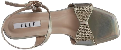 ELLE Women's Gold-Toned Slim Heel Sandals