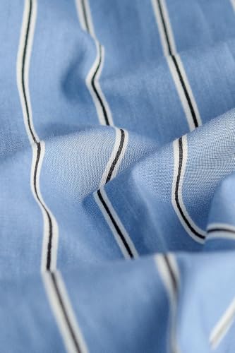 Women Light Blue Striped Knee Length Casual Dress