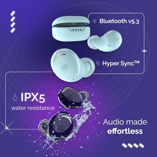 Noise Buds Trance in-Ear Truly Wireless Earbuds with 45H of Playtime, Voice Control, Low Latency(up to 40 ms), Instacharge(10 min=200 min), BT v5.3(True Purple)