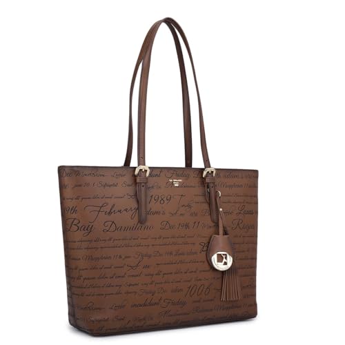 Da Milano Leather Tote Bag for Women - Brown