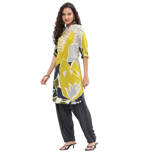 BIBA Women's Rayon Kurta Sets (2PCSET2724AW24JALP_Jalapeno