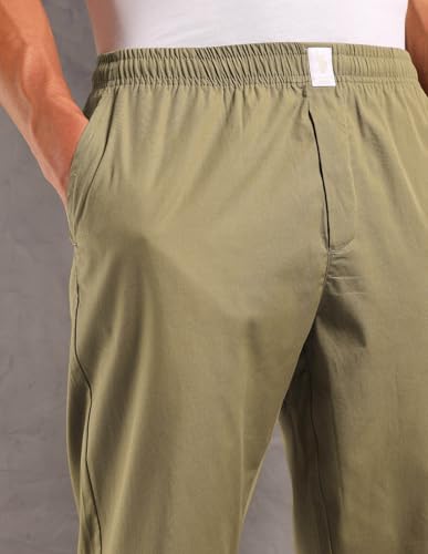U.S. Polo ASSN. Mens Solid Cotton SS005 Sleep Sets(White|Khaki M