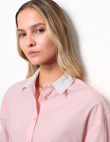 Contrast Collar Boxy Solid Shirt