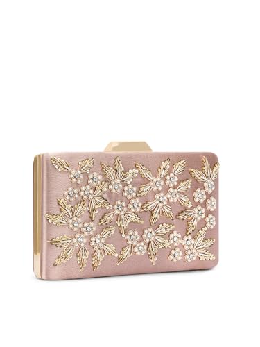 Lavie Signature Women's Ogden Embroyidery Handle Framed Clutch|Ladies Purse |Gift For Women