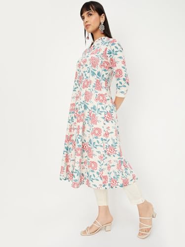 Max Women's Cotton Blend Kurta Set (CTKTST42084OFF White_Off