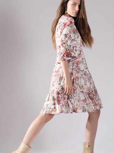 VERO MODA Women's Fit and Flare Multicolor Dress