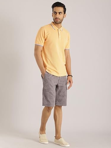 Indian Terrain Men Printed Cotton Shorts Grey