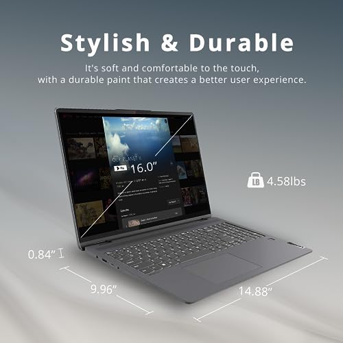 LENOVO IdeaPad Flex 5 16" 2-in-1 2.5K IPS Touchscreen Laptop, Intel Core i7-1255U, 16GB RAM, 1TB SSD, Backlit Keyboard, Fingerprint Reader, Win 11 Pro, Storm Grey, 32GB Hotface USB Card