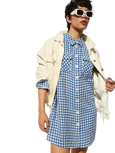 ONLY Women's Regular Fit Blue Dress