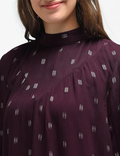 U.S. POLO ASSN. Women's Regular Fit T-Shirt (UWAW24TOP223_Wine